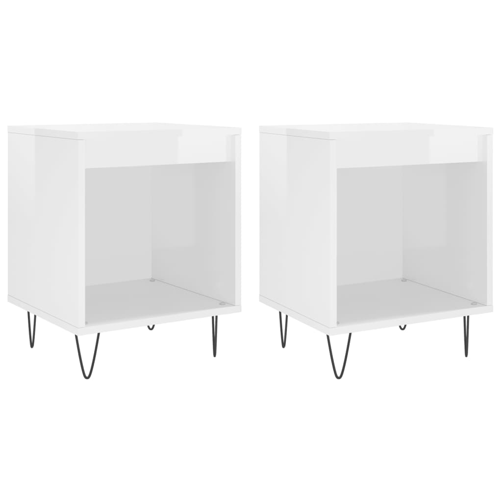 vidaXL Noční stolky 2 ks lesklé bílé 40 x 35 x 50 cm kompozitní dřevo