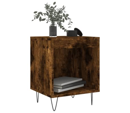 vidaXL Nachtkastjes 2 st 40x35x50 cm bewerkt hout gerookt eikenkleurig