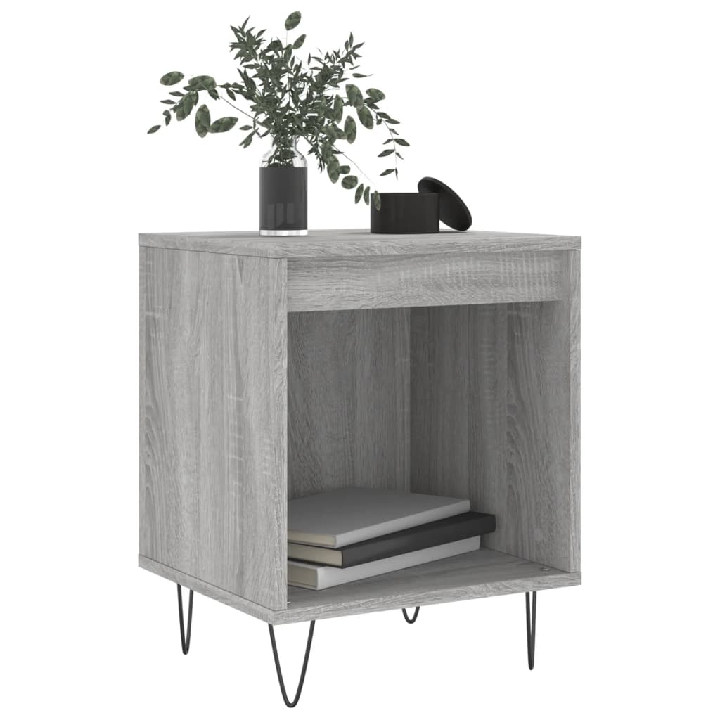vidaXL Nachtkastjes 2 st 40x35x50 cm bewerkt hout grijs sonoma eiken afbeelding