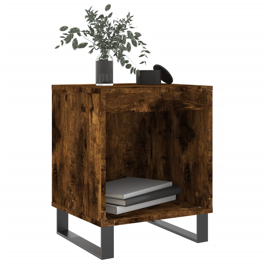 vidaXL Nachtkastjes 2 st 40x35x50 cm bewerkt hout gerookt eikenkleurig afbeelding