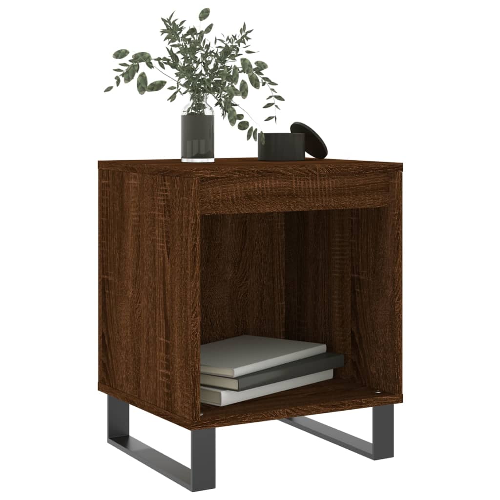 vidaXL Nachtkastje 40x35x50 cm bewerkt hout bruin eikenkleur afbeelding
