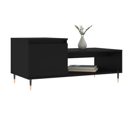 vidaXL Salontafel 100x50x45 cm bewerkt hout zwart
