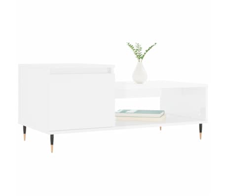 vidaXL magasf&eacute;nyű feh&eacute;r szerelt fa doh&aacute;nyz&oacute;asztal 100 x 50 x 45 cm