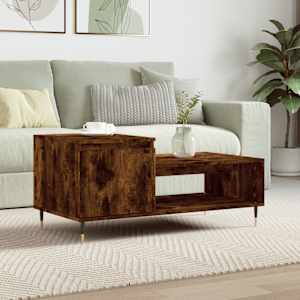 Klubska mizica dimljeni hrast 100x50x45 cm inženirski les