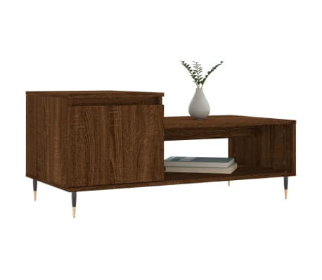 vidaXL Table basse Ch&ecirc;ne marron 100x50x45 cm Bois d'ing&eacute;nierie