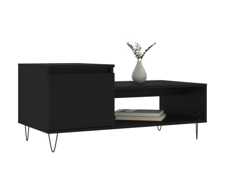 vidaXL Soffbord svart 100x50x45 cm konstruerat tr&auml;