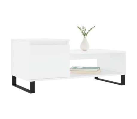 vidaXL Table basse Blanc 100x50x45 cm Bois d'ing&eacute;nierie