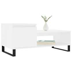 vidaXL Salontafel 100x50x45 cm bewerkt hout wit