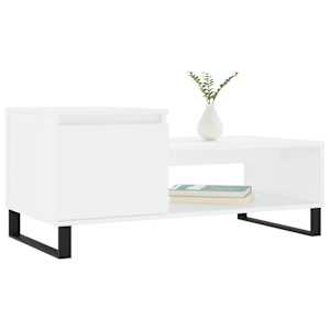 vidaXL Table basse Blanc 100x50x45 cm Bois d'ing&eacute;nierie