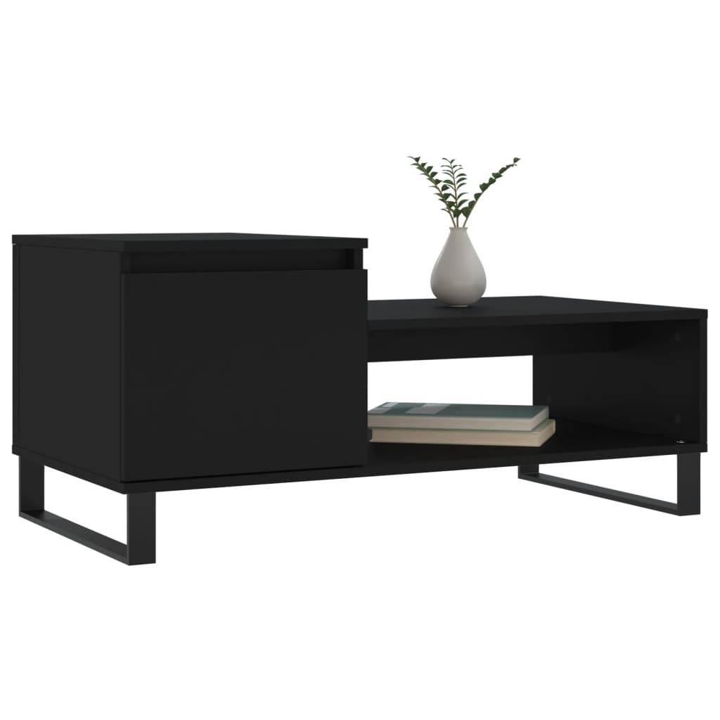 vidaXL Salontafel 100x50x45 cm bewerkt hout zwart afbeelding