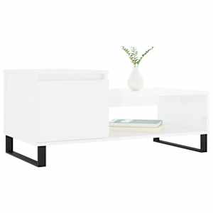 vidaXL Mesa de centro 100x50x45 cm derivados madeira branco brilhante
