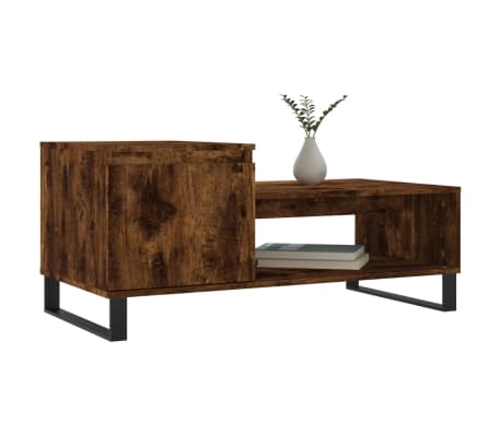 vidaXL Кафе маса, опушен дъб, 100x50x45 см, инженерно дърво