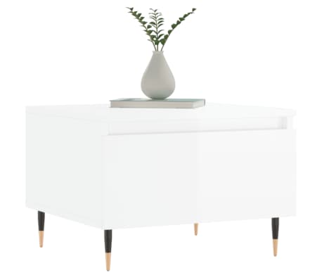 vidaXL Stolić za kavu sjajni bijeli 50 x 46 x 35 cm konstruirano drvo