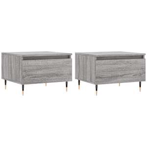 vidaXL kohvilauad 2 tk, hall Sonoma tamm, 50 x 46 x 35 cm, tehispuit