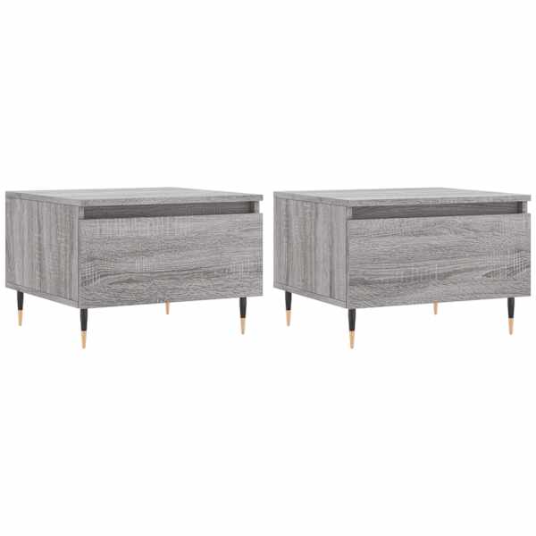 vidaXL kohvilauad 2 tk, hall Sonoma tamm, 50 x 46 x 35 cm, tehispuit