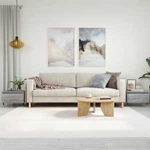 Klubska mizica 2 kosa siva sonoma 50x46x35 cm inženirski les