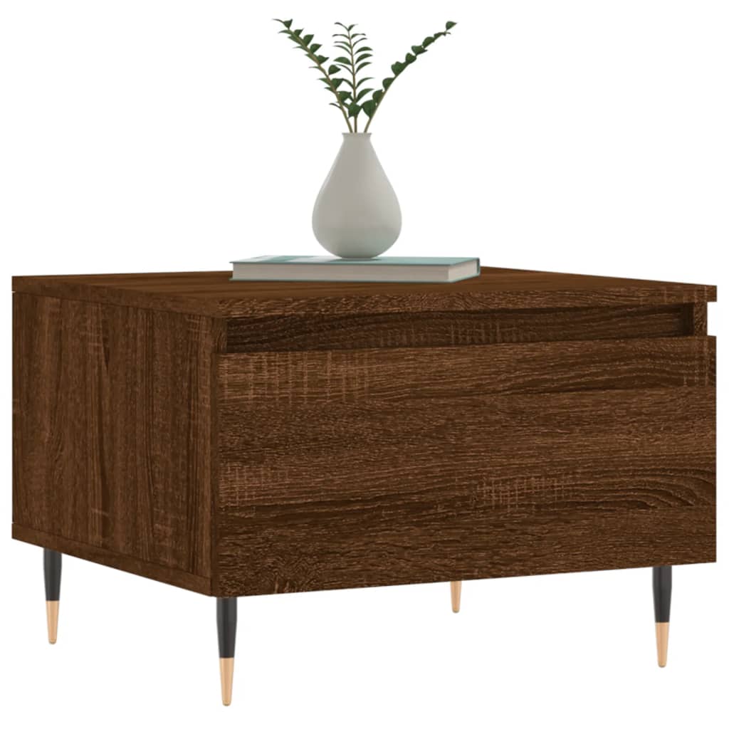 vidaXL Salontafels 2 st 50x46x35 cm bewerkt hout bruin eikenkleur afbeelding
