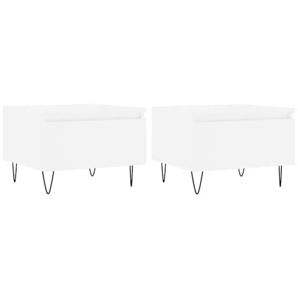 vidaXL kohvilauad 2 tk, valge, 50 x 46 x 35 cm, tehispuit