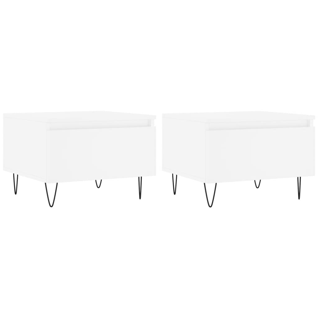 vidaXL Konferenční stolky 2 ks bílé 50 x 46 x 35 cm kompozitní dřevo