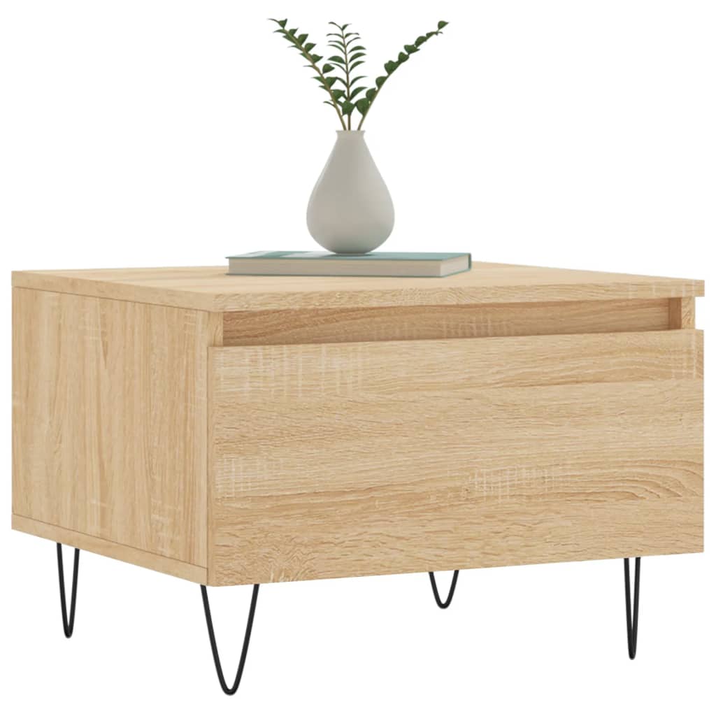 vidaXL Salontafels 2 st 50x46x35 cm bewerkt hout sonoma eikenkleurig afbeelding