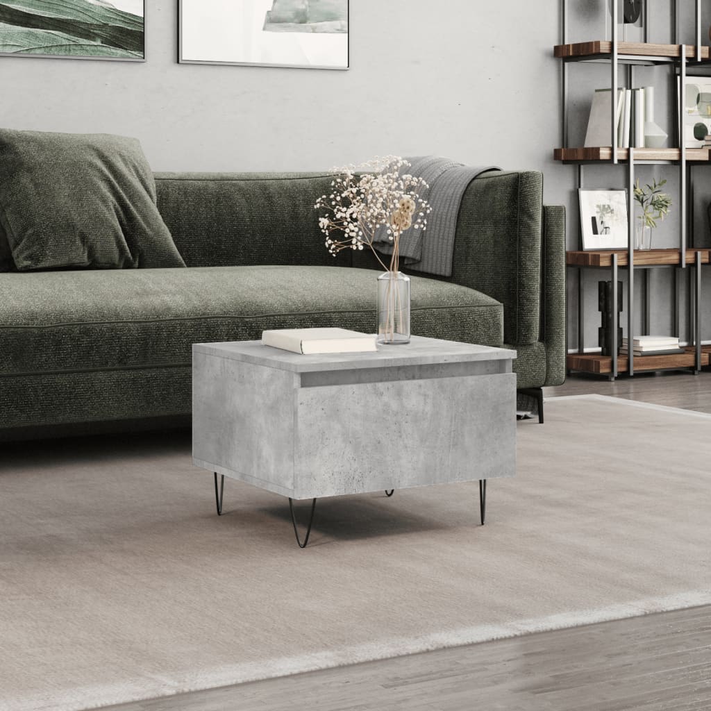 Billede af vidaXL sofabord 50x46x35 cm konstrueret træ betongrå
