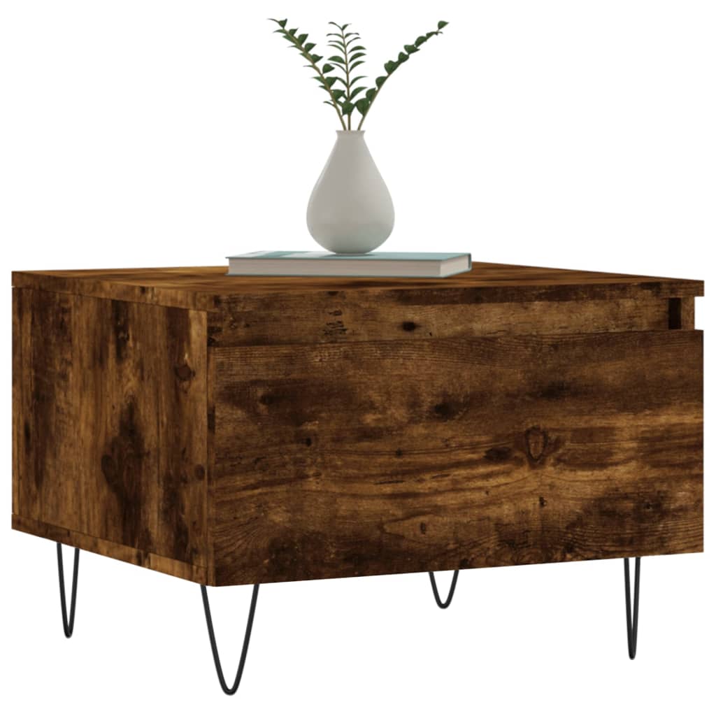 vidaXL Salontafels 2 st 50x46x35 cm bewerkt hout gerookt eikenkleurig afbeelding