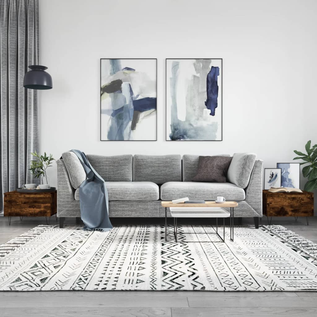 vidaXL sofaborde 2 stk. 50x46x35 cm konstrueret træ røget egetræsfarve