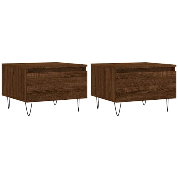 vidaXL kohvilaud 2 tk, pruun tamm, 50 x 46 x 35 cm, tehispuit