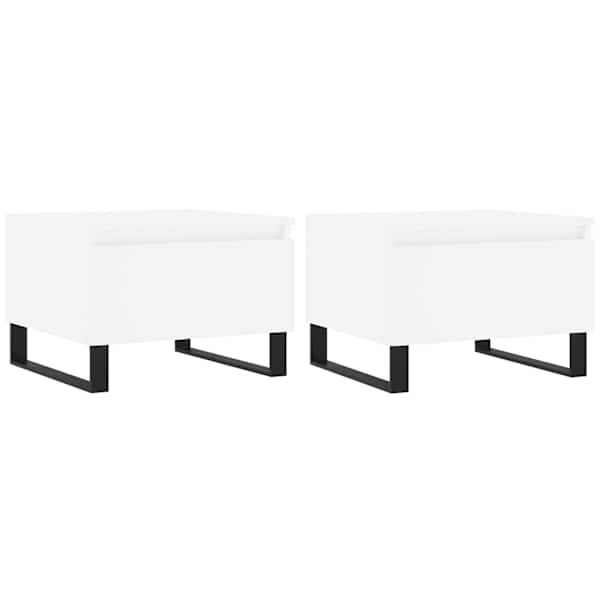 vidaXL kohvilauad 2 tk, valge, 50 x 46 x 35 cm, tehispuit