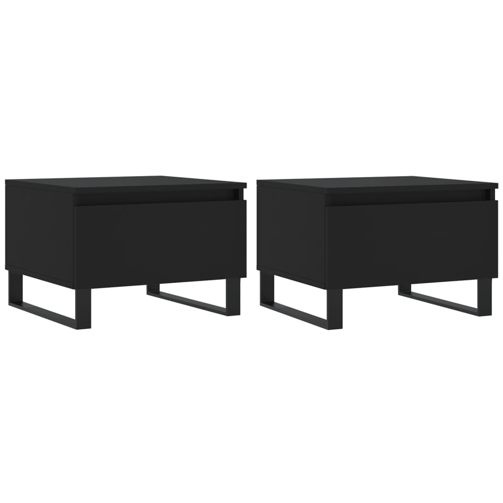 vidaXL 2 db fekete szerelt fa doh&aacute;nyz&oacute;asztal 50 x 46 x 35 cm