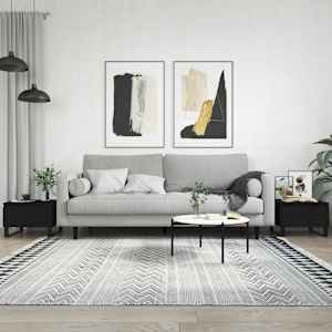 Klubska mizica 2 kosa črna 50x46x35 cm inženirski les