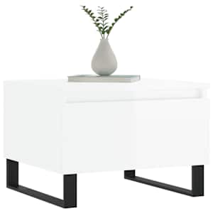Konferenční stolky 2 ks lesklé bílé 50x46x35cm kompozitní dřevo - obrázek 3