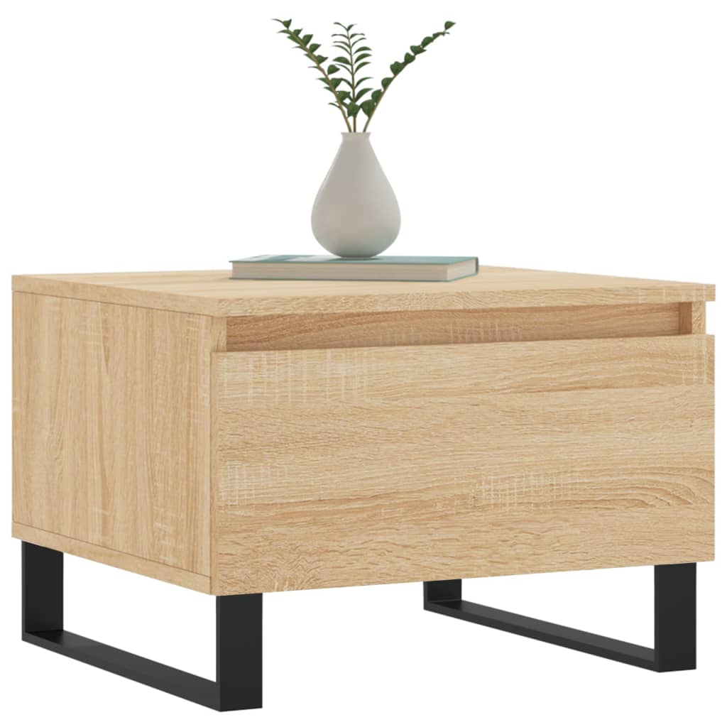 vidaXL Salontafels 2 st 50x46x35 cm bewerkt hout sonoma eikenkleurig afbeelding