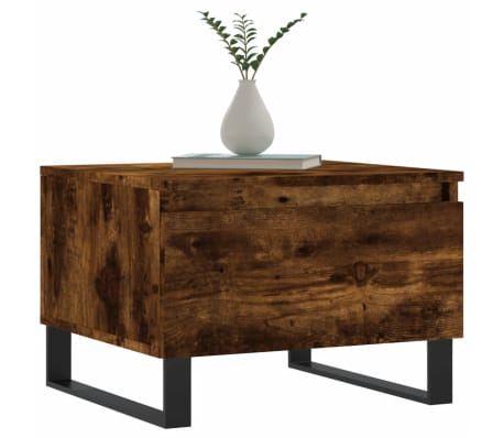vidaXL Salontafel 50x46x35 cm bewerkt hout gerookt eikenkleurig