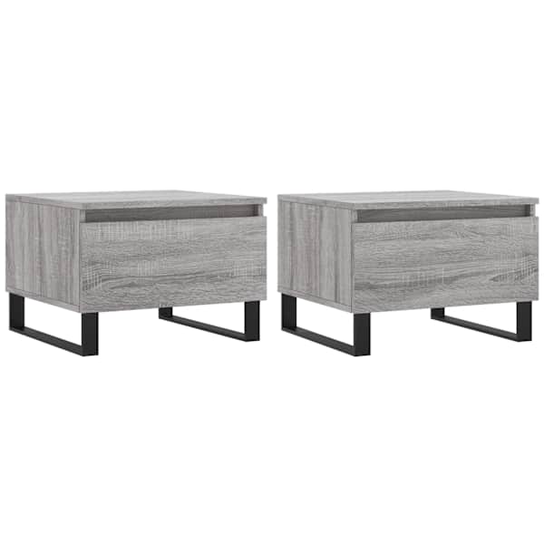 vidaXL kohvilauad 2 tk, hall Sonoma tamm, 50 x 46 x 35 cm, tehispuit