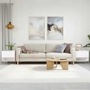 Klubska mizica 2 kosa bela 50x46x50 cm inženirski les