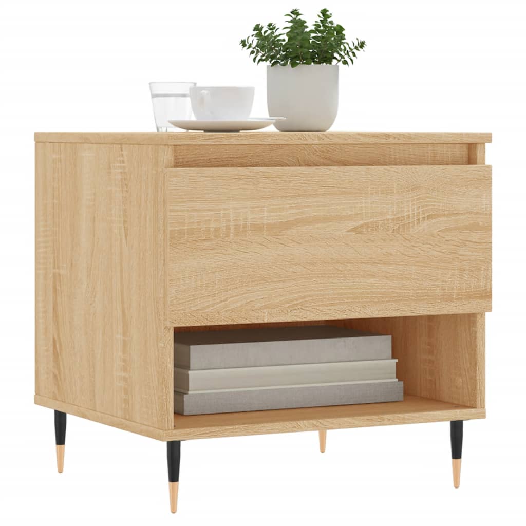 vidaXL Salontafels 2 st 50x46x50 cm bewerkt hout sonoma eikenkleurig afbeelding