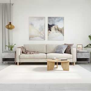 Klubska mizica 2 kosa betonsko siva 50x46x50 cm inženirski les