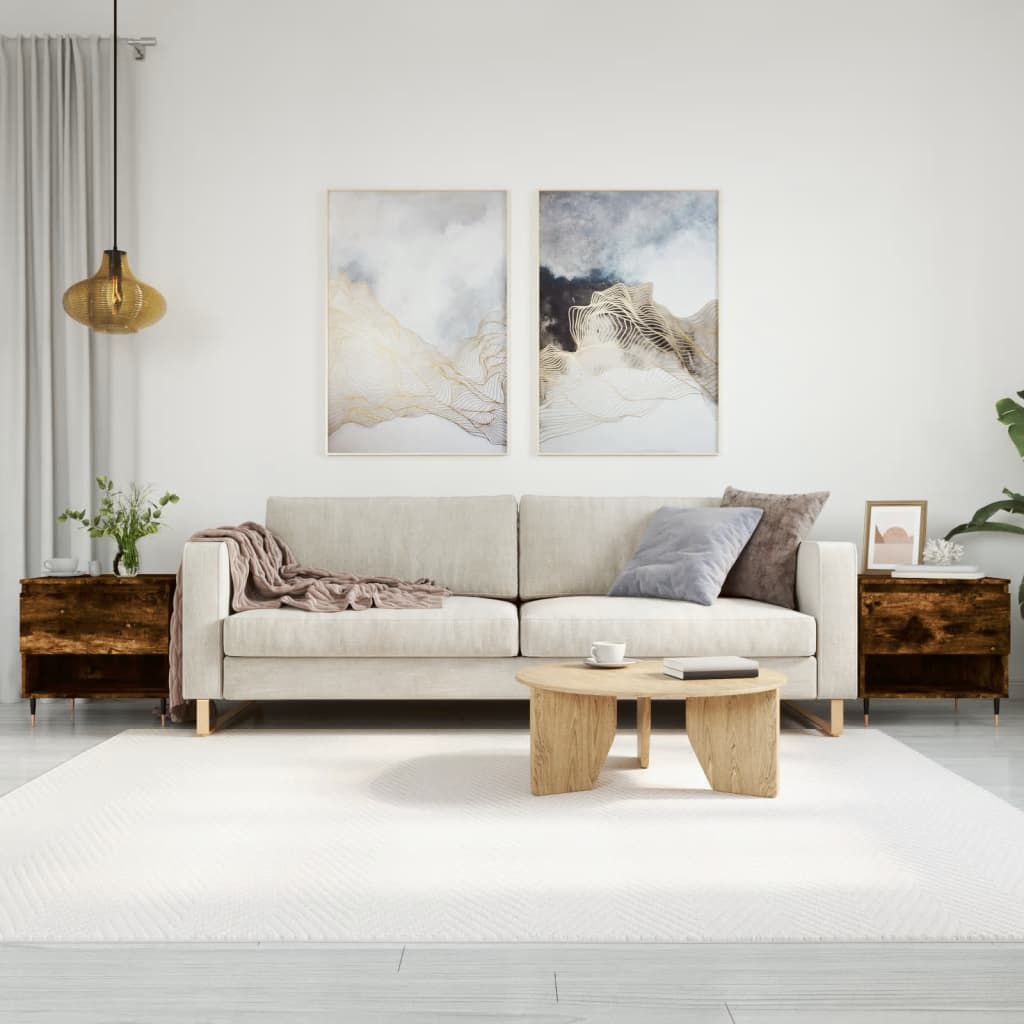 vidaXL sofaborde 2 stk. 50x46x50 cm konstrueret træ røget egetræsfarve