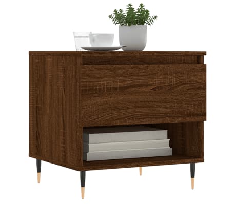 vidaXL Salontafel 50x46x50 cm bewerkt hout bruin eikenkleur