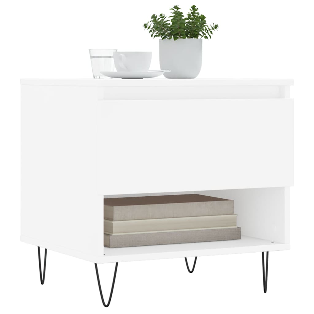 vidaXL Salontafel 50x46x50 cm bewerkt hout wit afbeelding