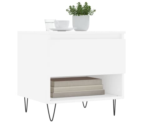 vidaXL Table basse blanc 50x46x50 cm bois d&rsquo;ing&eacute;nierie