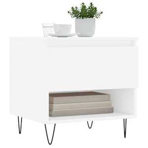 vidaXL Table basse blanc 50x46x50 cm bois d&rsquo;ing&eacute;nierie