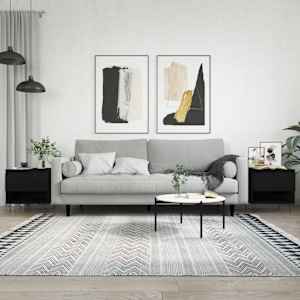 Klubska mizica 2 kosa črna 50x46x50 cm inženirski les