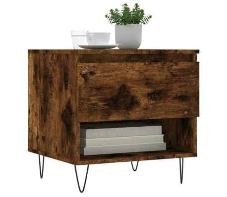 vidaXL Salontafel 50x46x50 cm bewerkt hout gerookt eikenkleurig