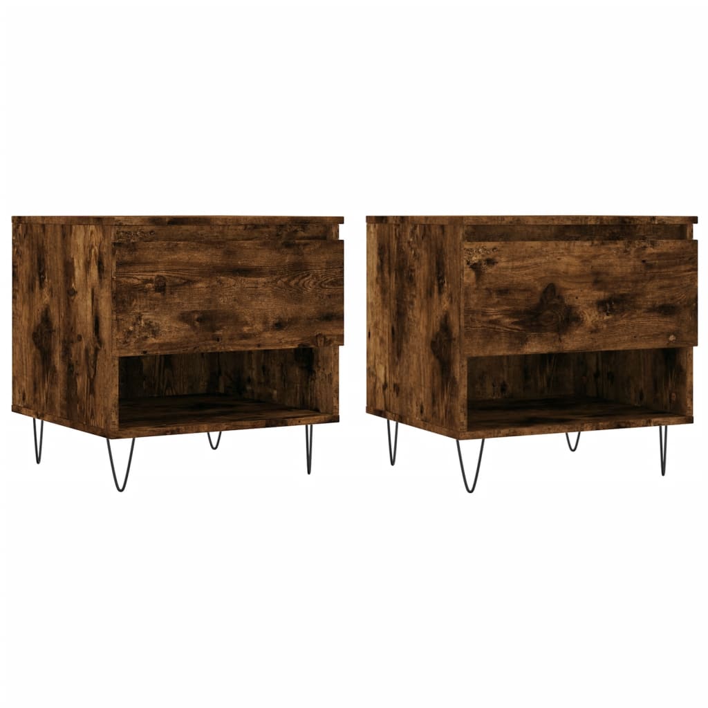 vidaXL Konferenční stolky 2 ks kouřový dub 50x46x50cm kompozitní dřevo