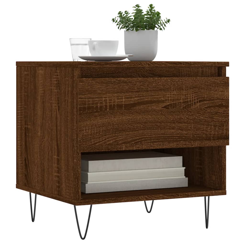 vidaXL Sohvapöydät 2 kpl ruskea tammi 50x46x50 cm tekninen puu