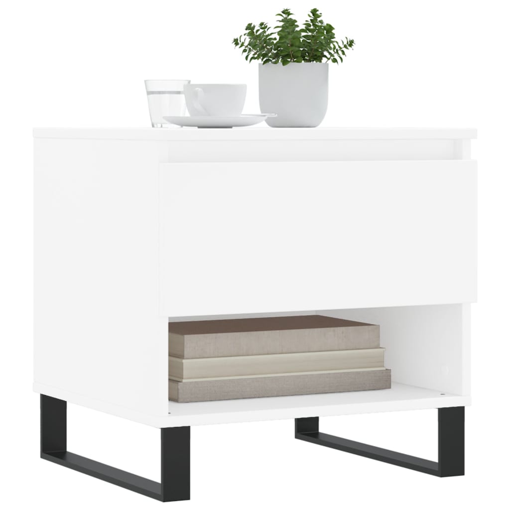 vidaXL Salontafel 50x46x50 cm bewerkt hout wit afbeelding