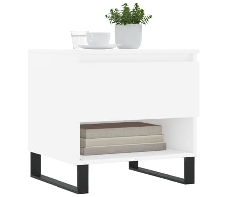 vidaXL Table basse blanc 50x46x50 cm bois d&rsquo;ing&eacute;nierie