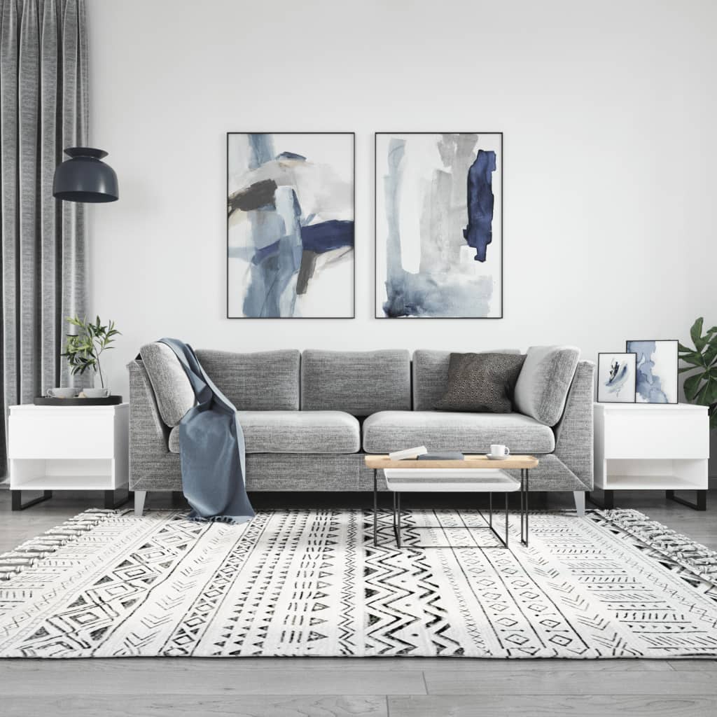 vidaXL sofaborde 2 stk. 50x46x50 cm konstrueret træ hvid